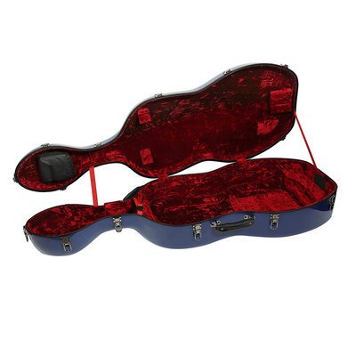 Cassa dura di colore del violoncello durevole blu della vetroresina con il peso leggero delle ruote