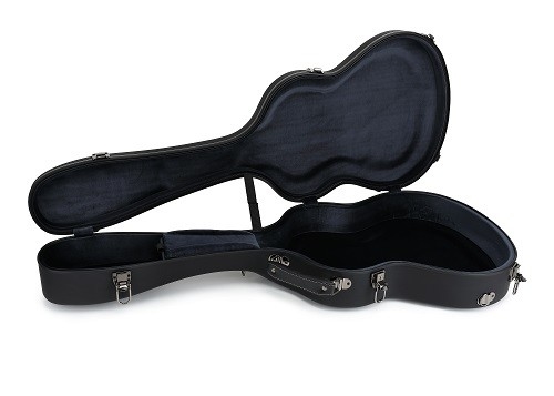 Caso duro del PVC Matte Black Leather Fiberglass Guitar con le cinghie dello zaino