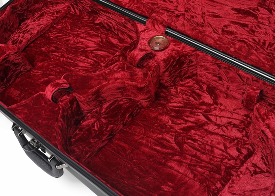 Cassa dura del doppio violino di lusso della vetroresina con il rivestimento di seta della serratura a chiave